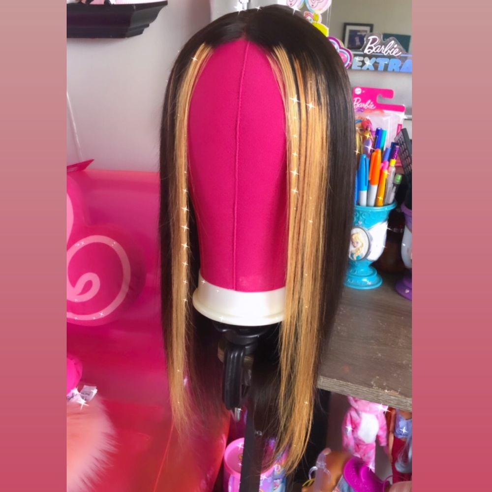 Beautiful Middle part human hair wig.